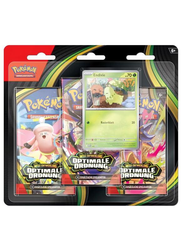 Pokémon Karten Optimale Ordnung 3-Pack Blister - Deutsch